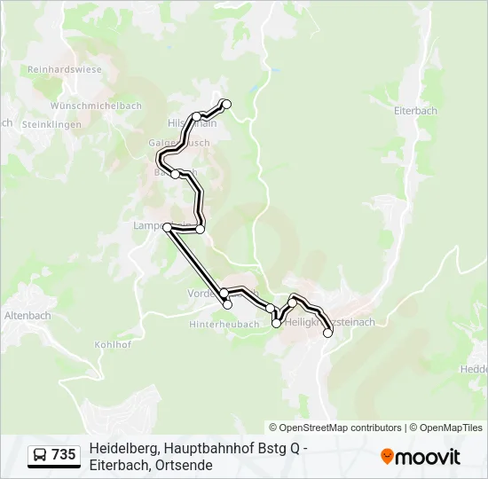 735 Bus Line Map