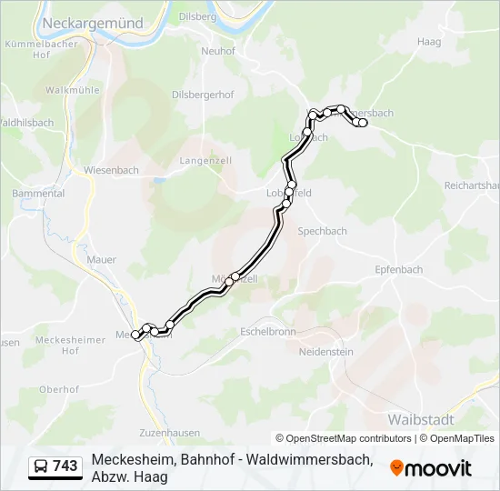 743 Bus Line Map