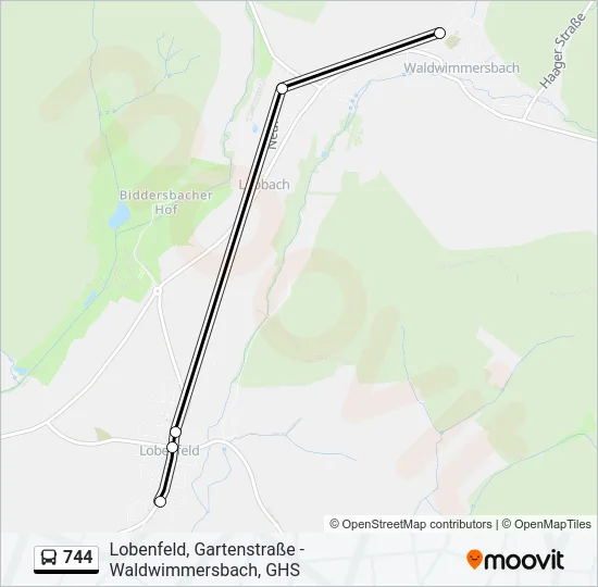 744 Bus Line Map