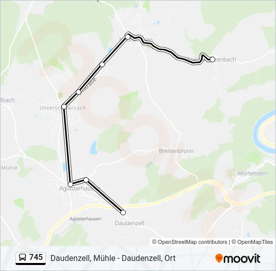 745 Bus Line Map