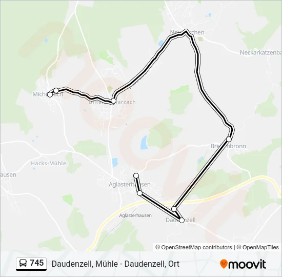 745 Bus Line Map