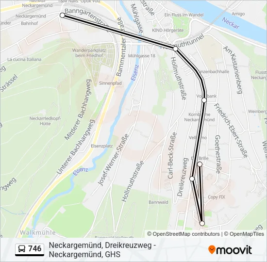 746 Bus Line Map