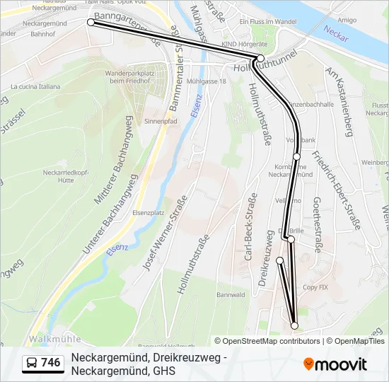 746 Bus Line Map