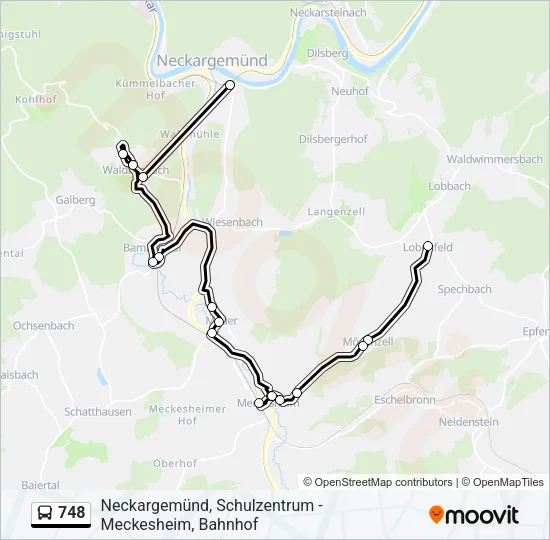 748 Bus Line Map