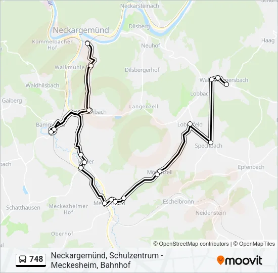 748 Bus Line Map
