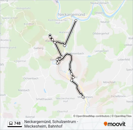 748 Bus Line Map