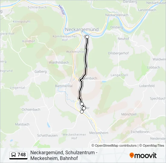748 Bus Line Map