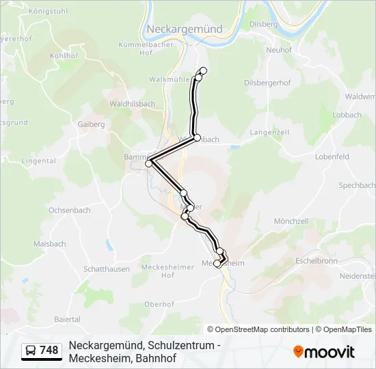 748 Bus Line Map