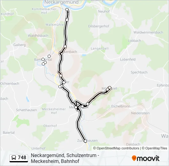748 Bus Line Map
