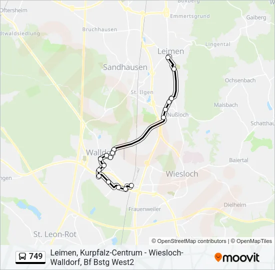 749 Bus Line Map