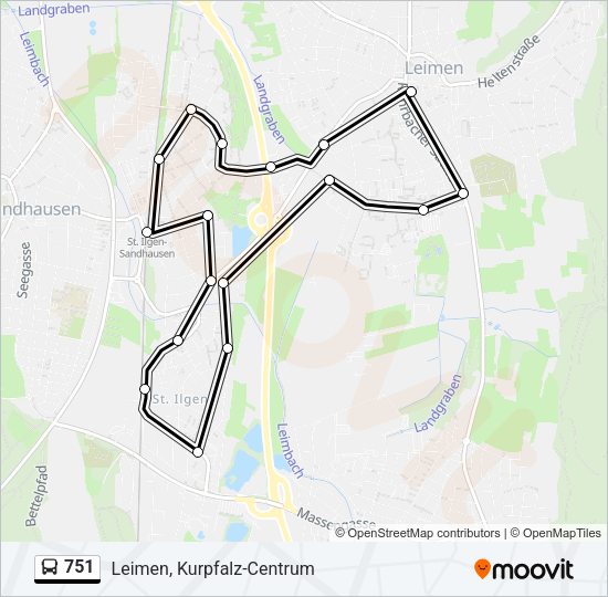 Автобус 751: карта маршрута