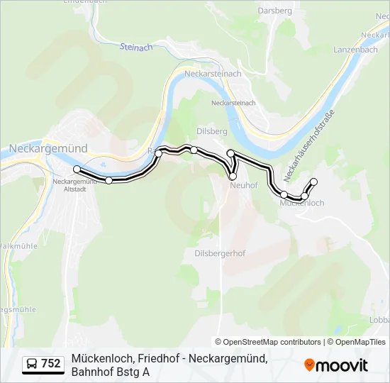 752 Bus Line Map