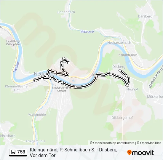 753 Bus Line Map