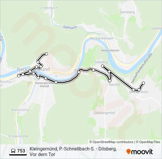 753 Bus Line Map