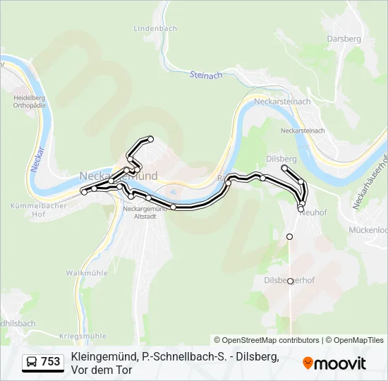 753 Bus Line Map