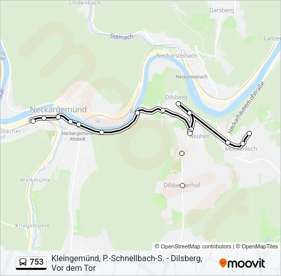 753 Bus Line Map