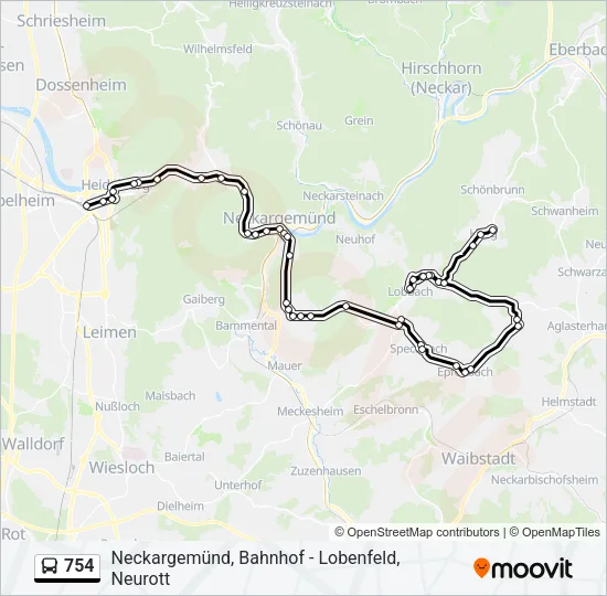 754 Bus Line Map
