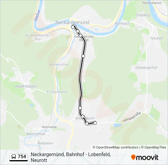 754 Bus Line Map