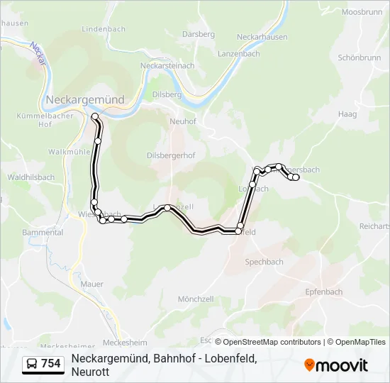 754 Bus Line Map
