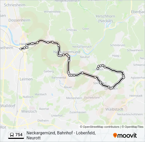 754 Bus Line Map