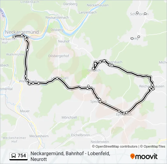 754 Bus Line Map