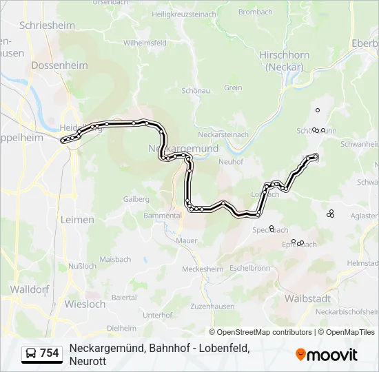754 Bus Line Map