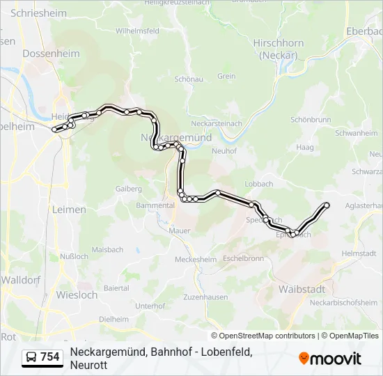 754 Bus Line Map