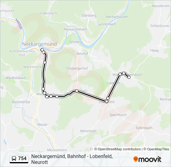 754 Bus Line Map