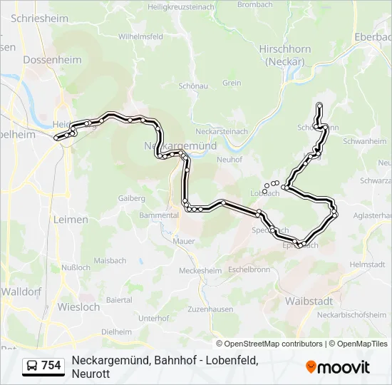 754 Bus Line Map