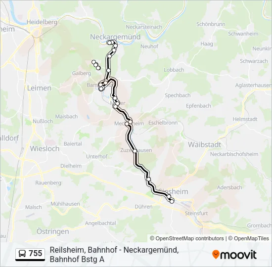 755 Bus Line Map