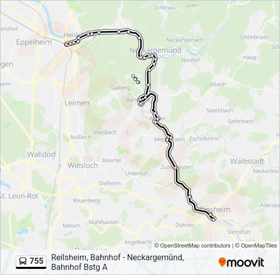 755 Bus Line Map