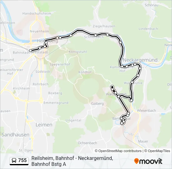 755 Bus Line Map