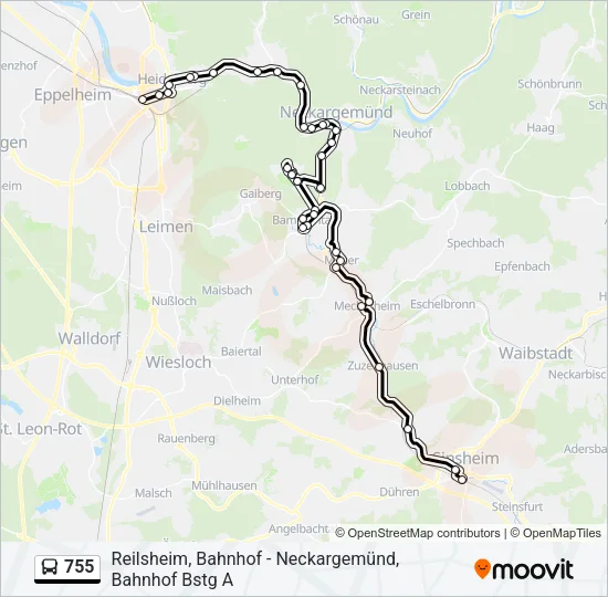 755 Bus Line Map