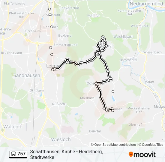 757 Bus Line Map