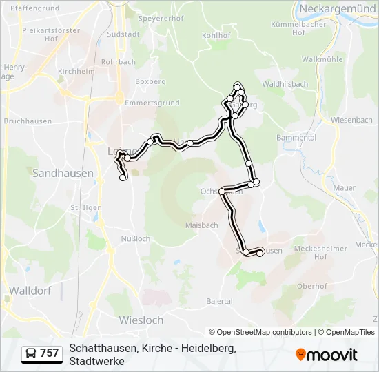 757 Bus Line Map