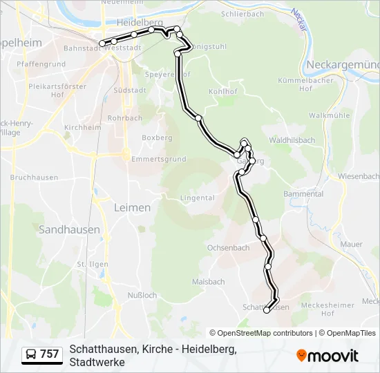 757 Bus Line Map