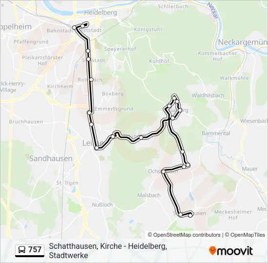 757 Bus Line Map