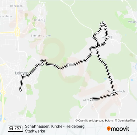 757 Bus Line Map