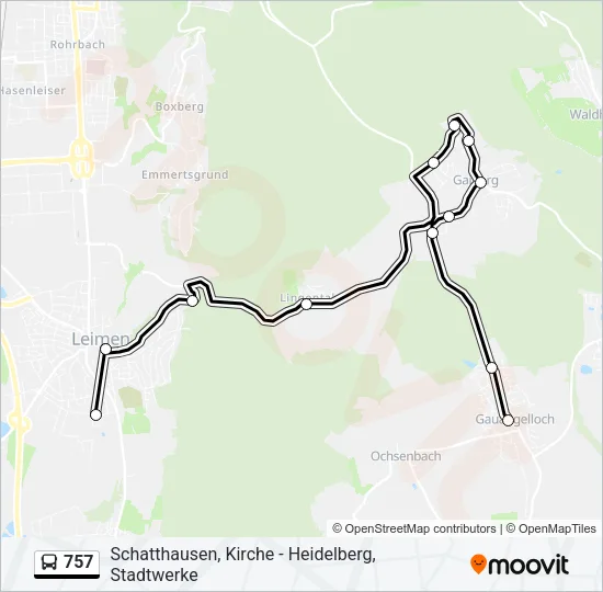 757 Bus Line Map