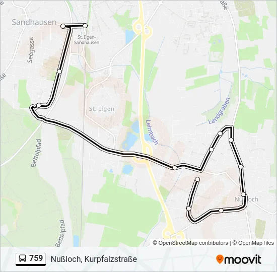 759 Bus Line Map