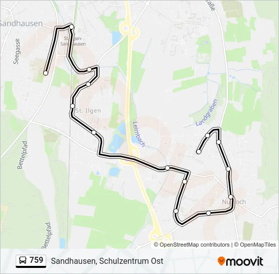 759 Bus Line Map
