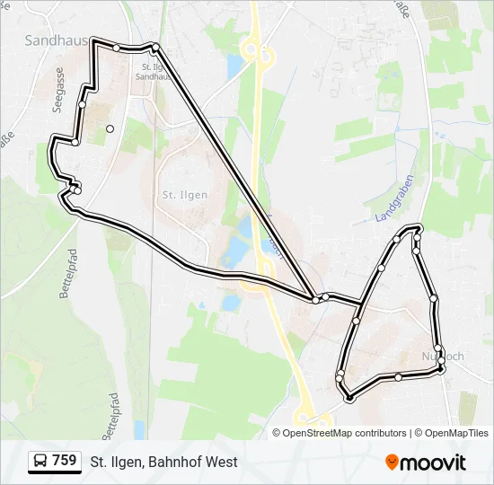 759 Bus Line Map