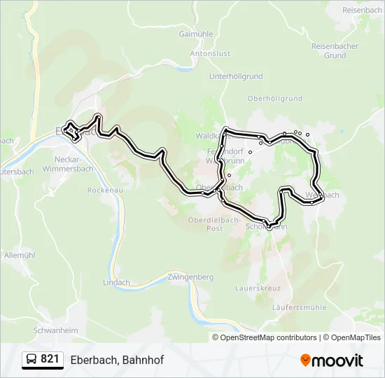 821 Bus Line Map
