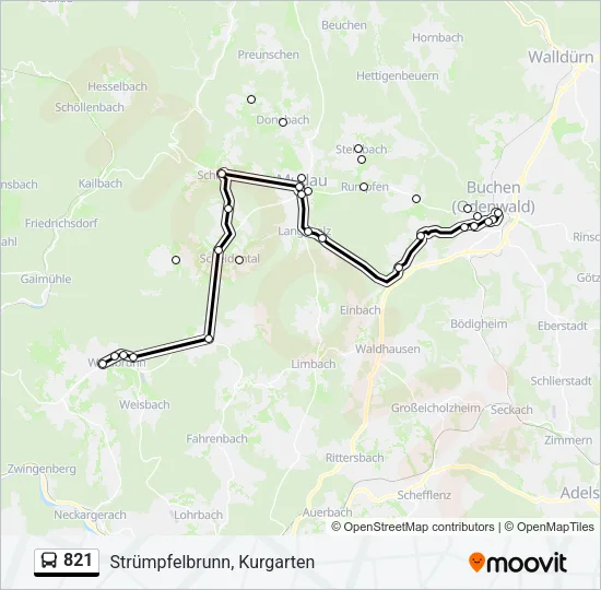 821 Bus Line Map