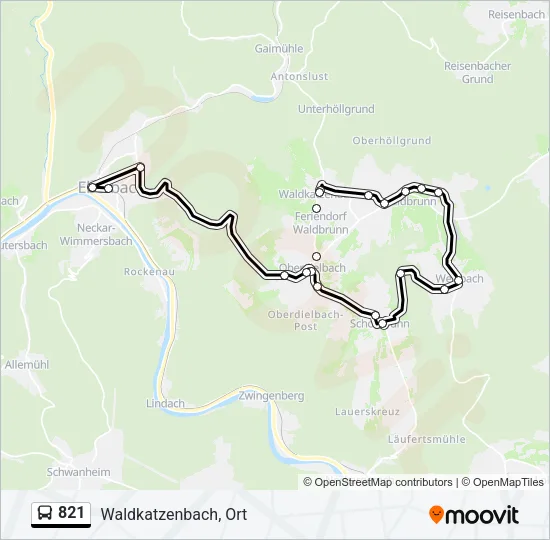 821 Bus Line Map