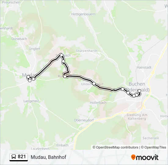 821 Bus Line Map