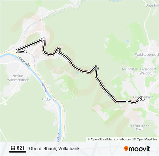 821 Bus Line Map