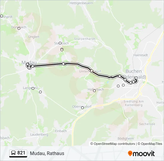 821 Bus Line Map