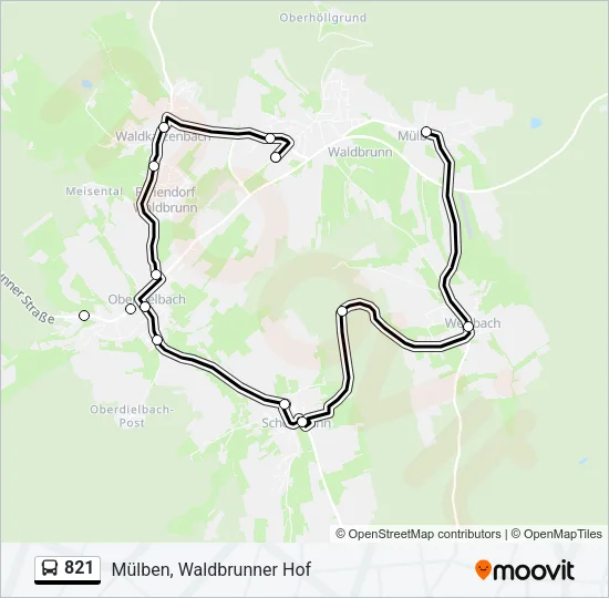 821 Bus Line Map
