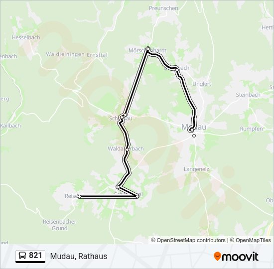 Автобус 821: карта маршрута